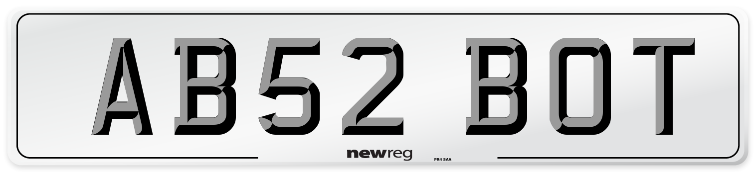 AB52 BOT Number Plate from New Reg